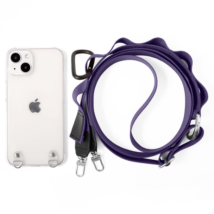 Coque transparente avec chaîne marguerite et bandoulière, coque arrière pour la série Xperia