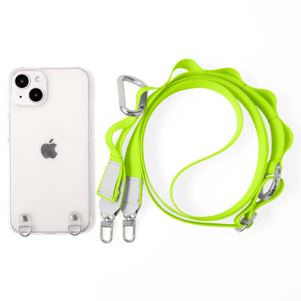 Coque transparente avec chaîne marguerite et bandoulière, coque arrière pour la série Xperia