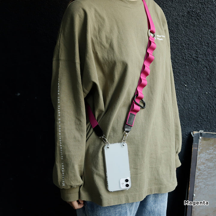 Clear case with daisy chain and shoulder strap, back case for iPhone series