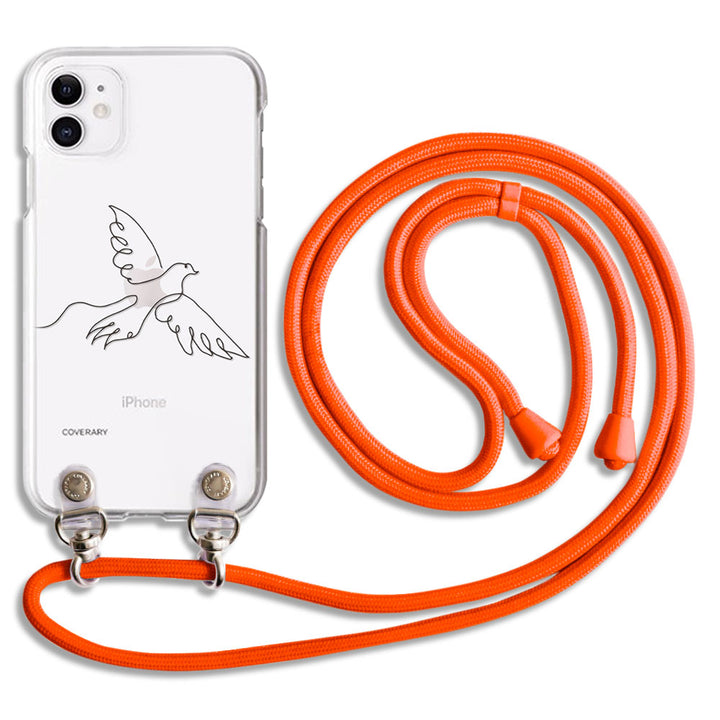 Coque transparente avec bandoulière, dessin au trait, animal, coque arrière, série Google Pixel