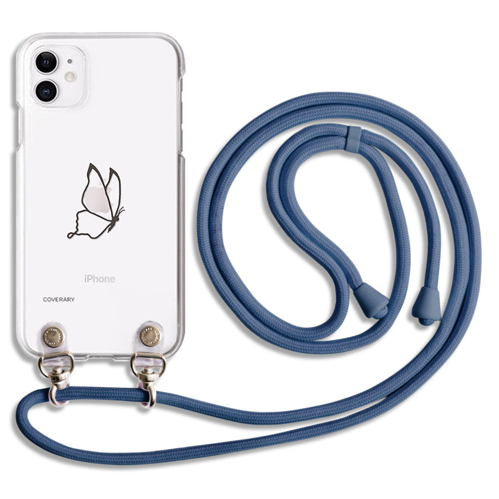 Clear case with shoulder strap, line art animal, back case for AQUOS series