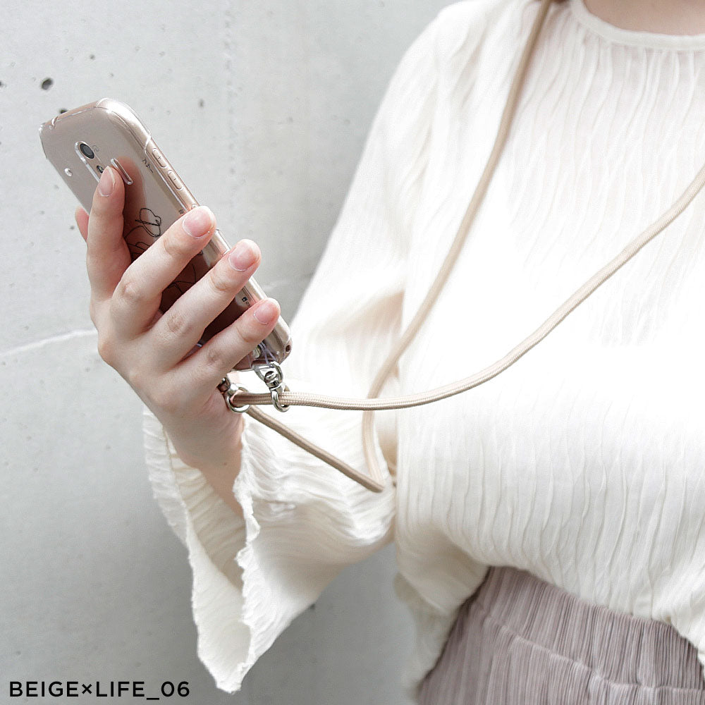 Clear case with shoulder strap, line art, Life, back case for iPhone series