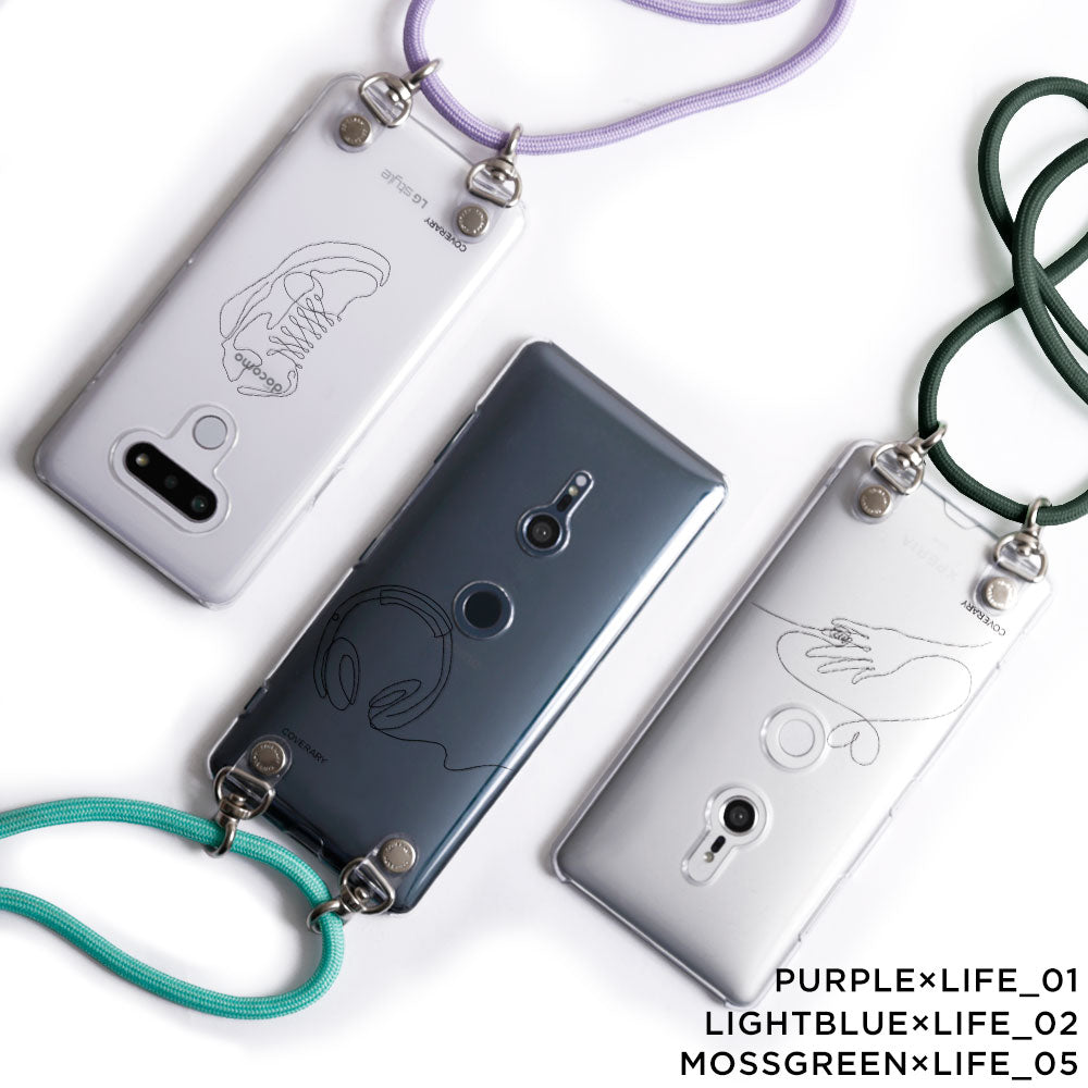 Clear case with shoulder strap, line art, Life, back case for Google Pixel series