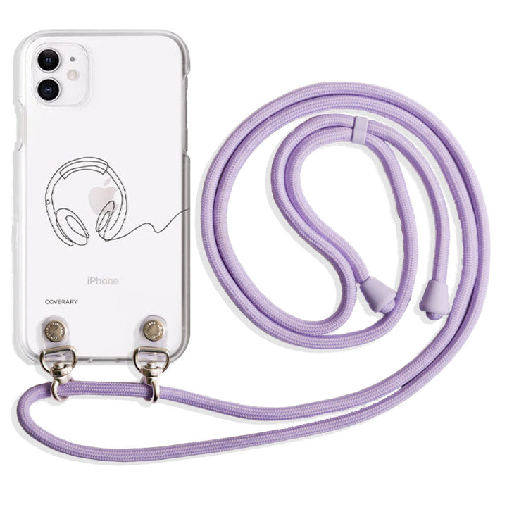 Clear case with shoulder strap, line art, life, back case, AQUOS series