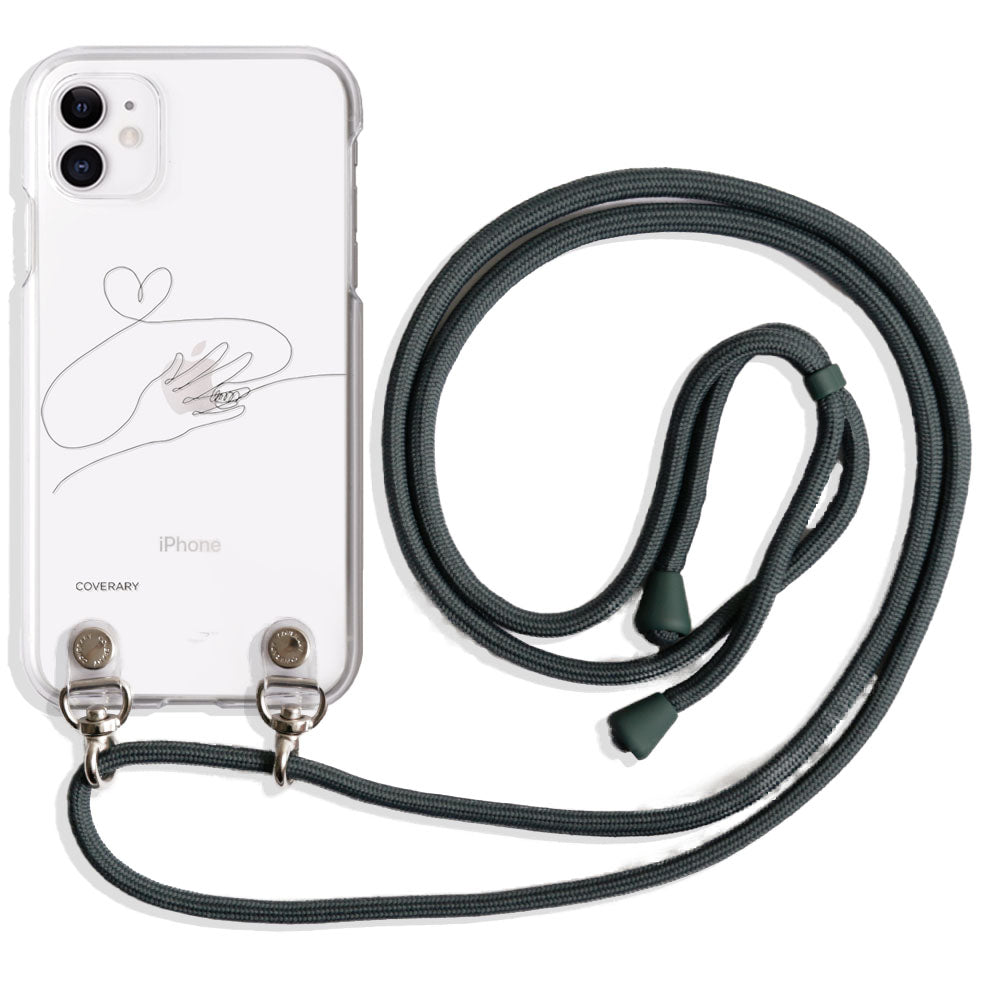 Clear case with shoulder strap, line art, Life, back case for Google Pixel series