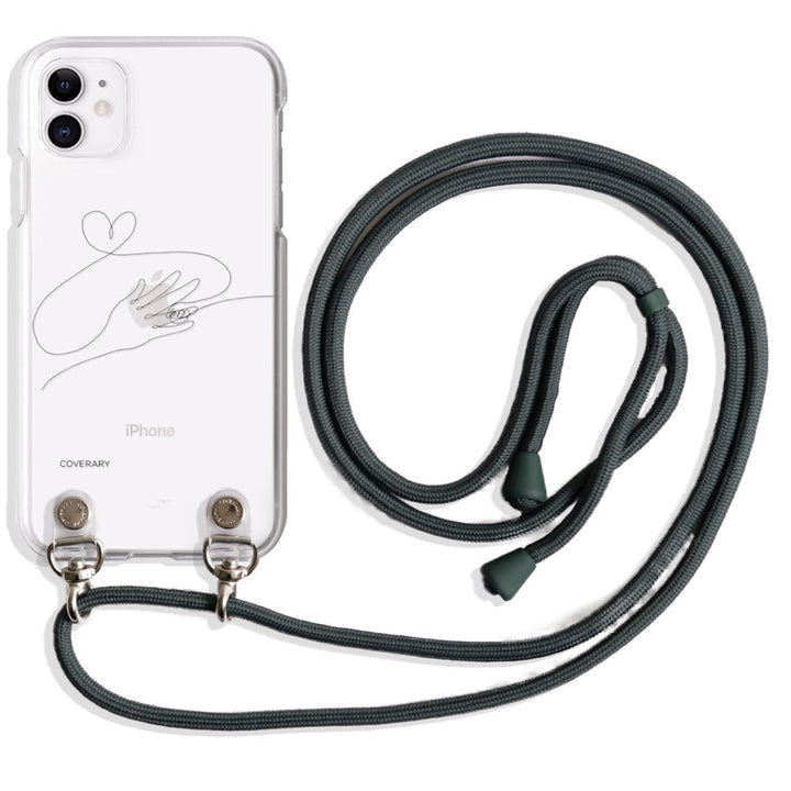 Clear case with shoulder strap, line art, Life, back case for Google Pixel series