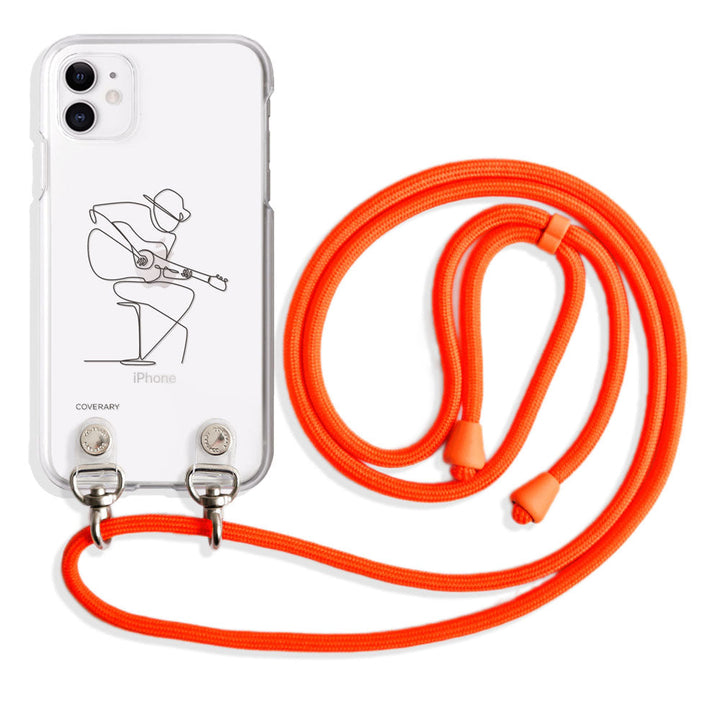 Clear case with shoulder strap, line art, life, back case, AQUOS series