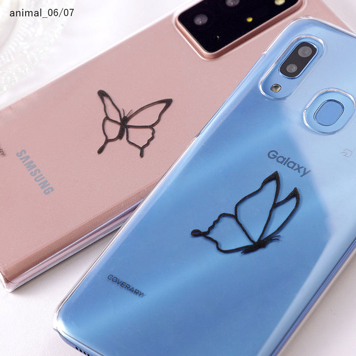 クリアケース レーザー加工 線画 アニマル 背面ケース iPhoneシリーズ