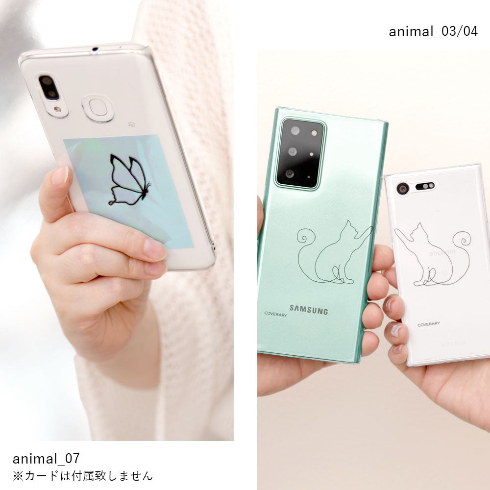 Clear case laser engraving line art animal back case Google Pixel series