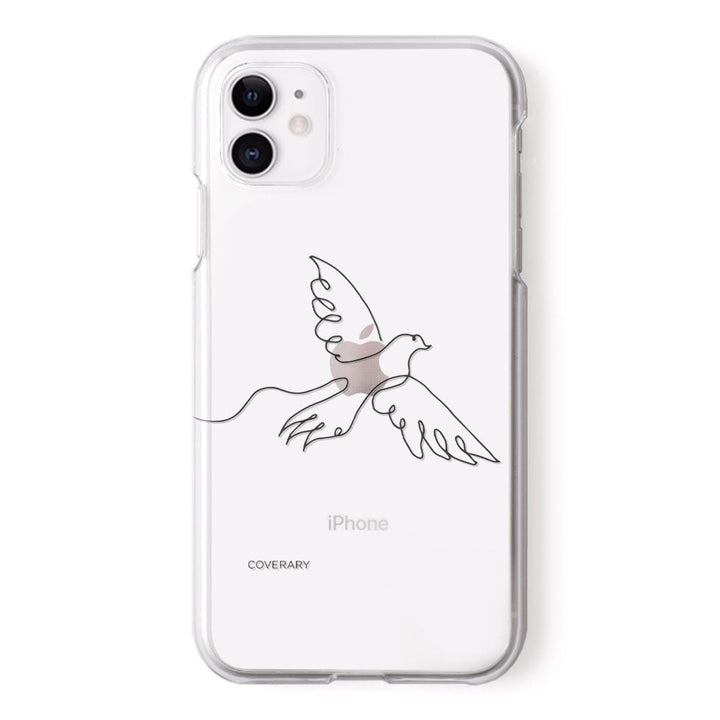 Samsung Galaxy Z Flip/Fold対応 クリアケース レーザー加工 線画 アニマル 背面ケース