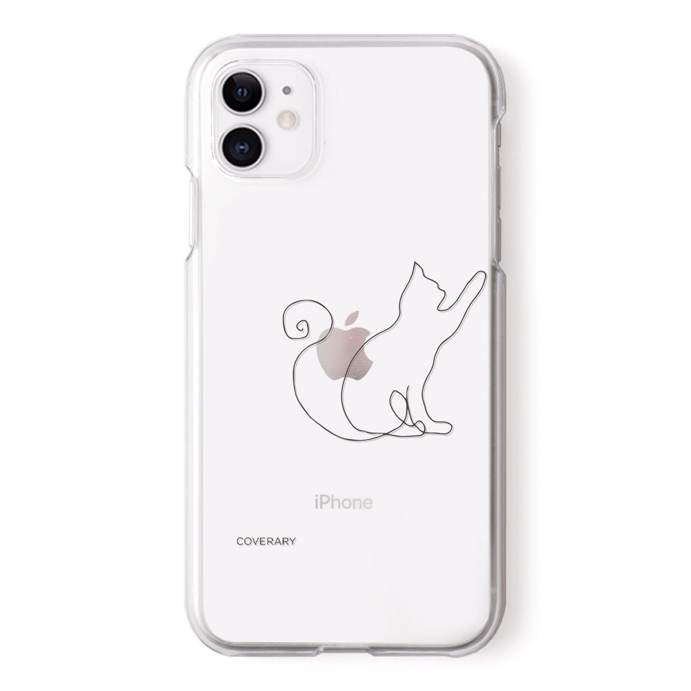 Clear case laser engraving line art animal back case Google Pixel series