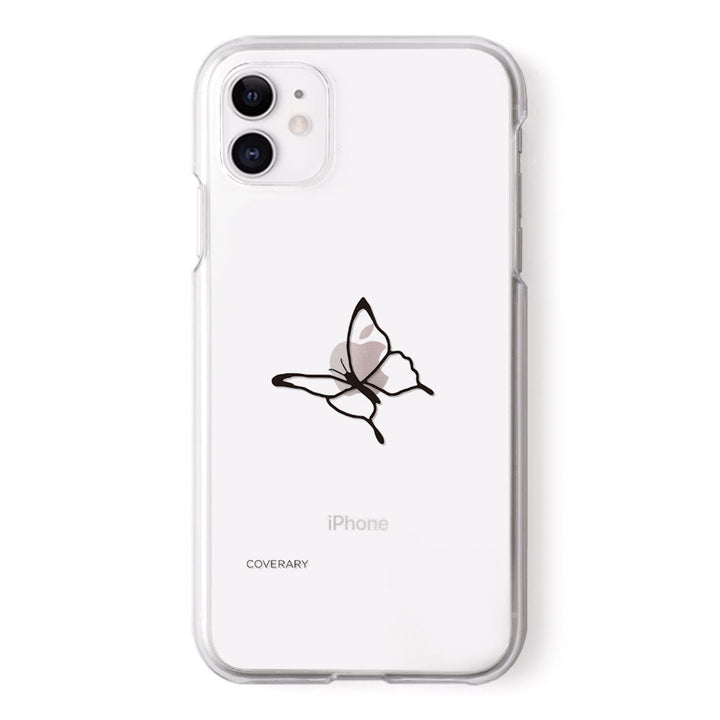 Samsung Galaxy Z Flip/Fold対応 クリアケース レーザー加工 線画 アニマル 背面ケース