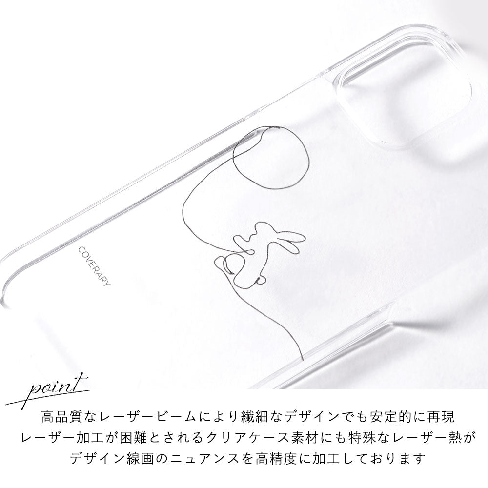 クリアケース レーザー加工 線画 アニマル 背面ケース Xperiaシリーズ