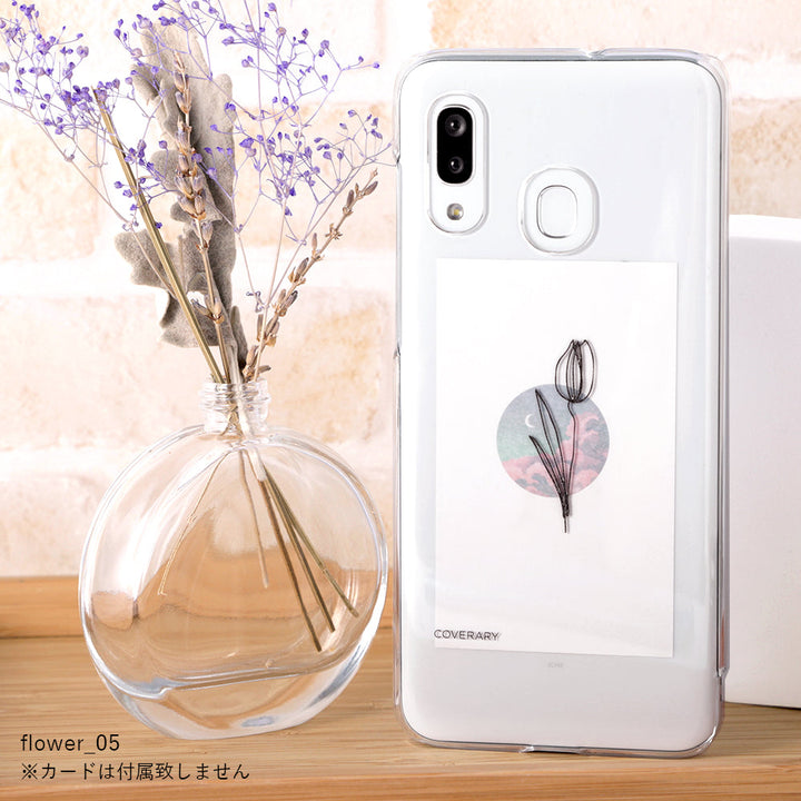 Samsung Galaxy Z Flip/Fold対応 クリアケース レーザー加工 線画 フラワー 背面ケース