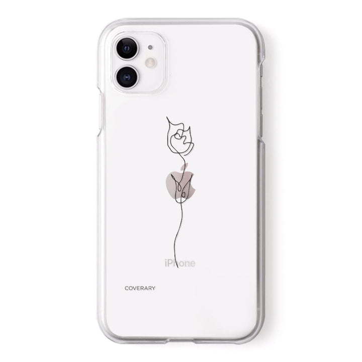 Boîtier transparent Gravure laser Dessin au trait Fleur Boîtier arrière Série Xperia