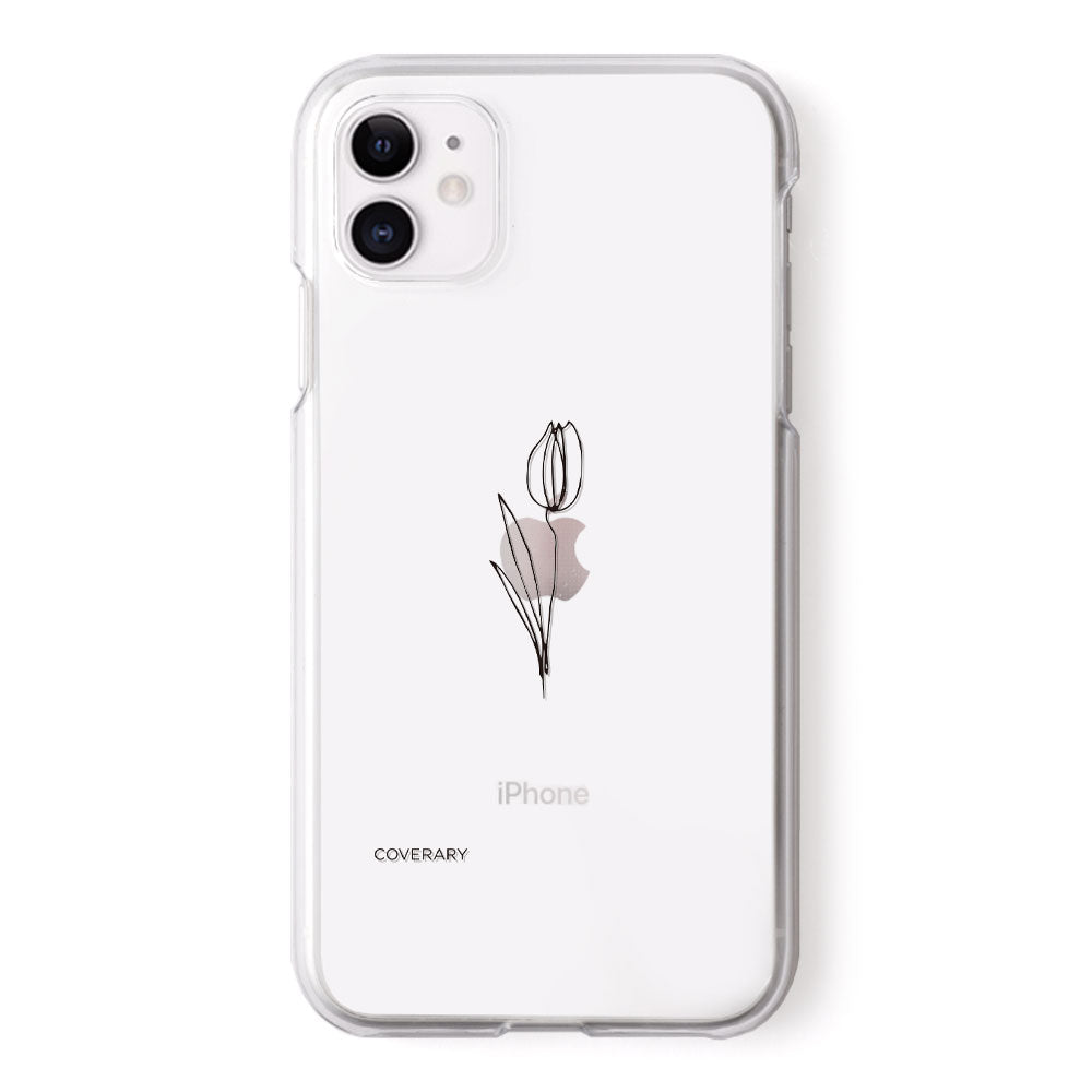 Boîtier transparent Gravure laser Dessin au trait Fleur Boîtier arrière Série Xperia