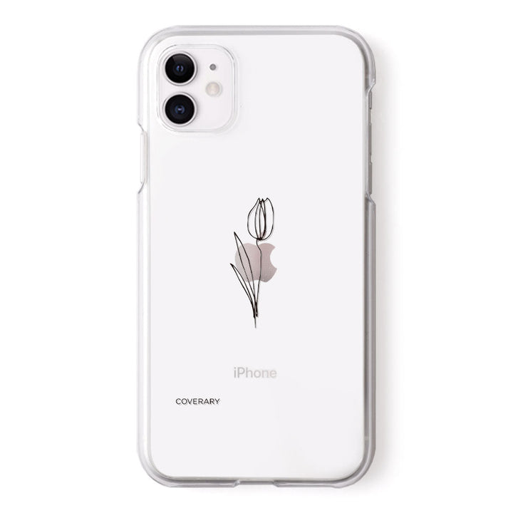 Boîtier transparent Gravure laser Dessin au trait Fleur Boîtier arrière Série Xperia