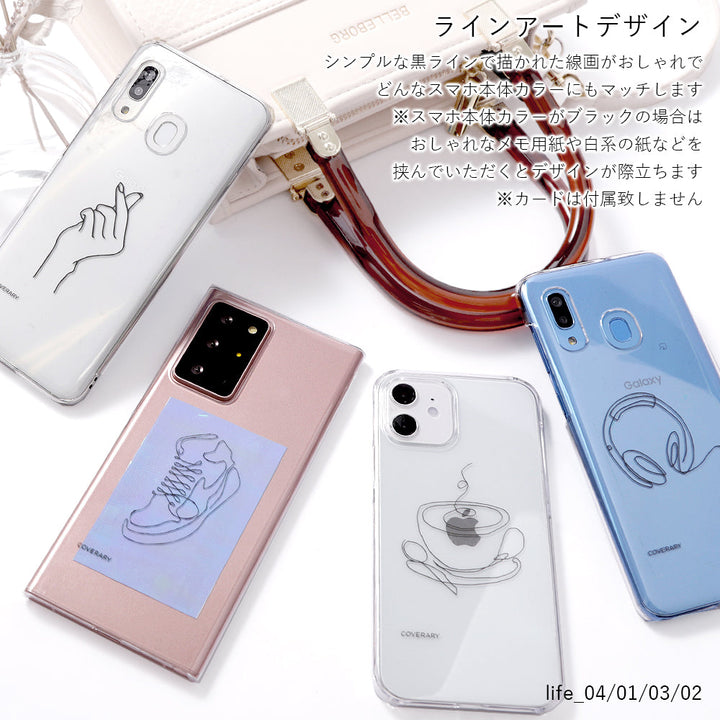 Clear case laser engraving line art life back case AQUOS series