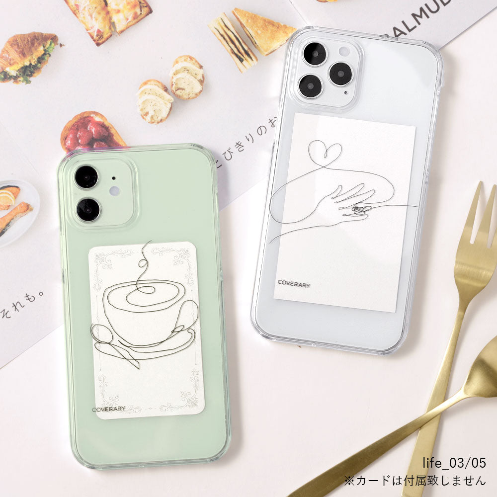 Clear case laser engraving line art life back case AQUOS series