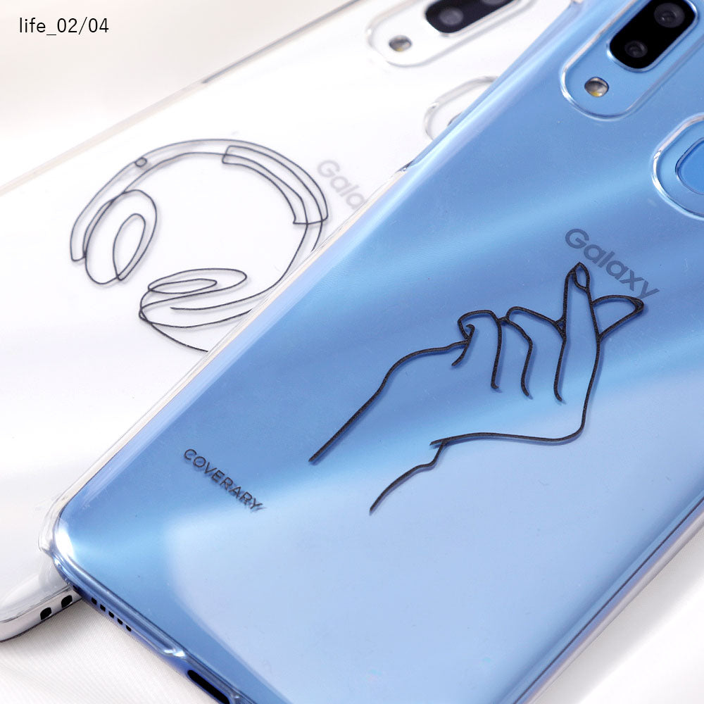 Clear case laser engraving line art life back case AQUOS series