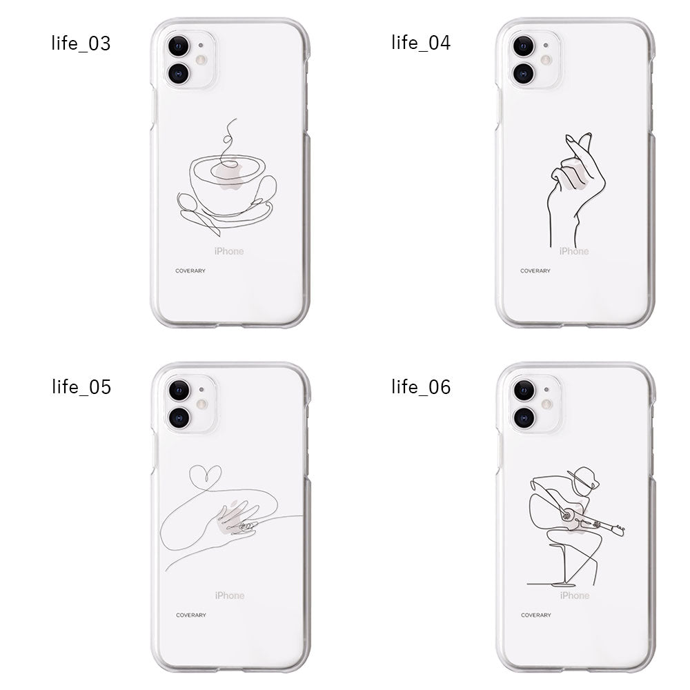 Clear case with shoulder strap, line art, life, back case, AQUOS series