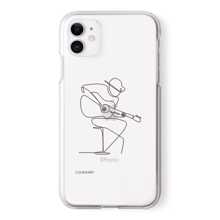 Clear case laser engraving line art life back case AQUOS series