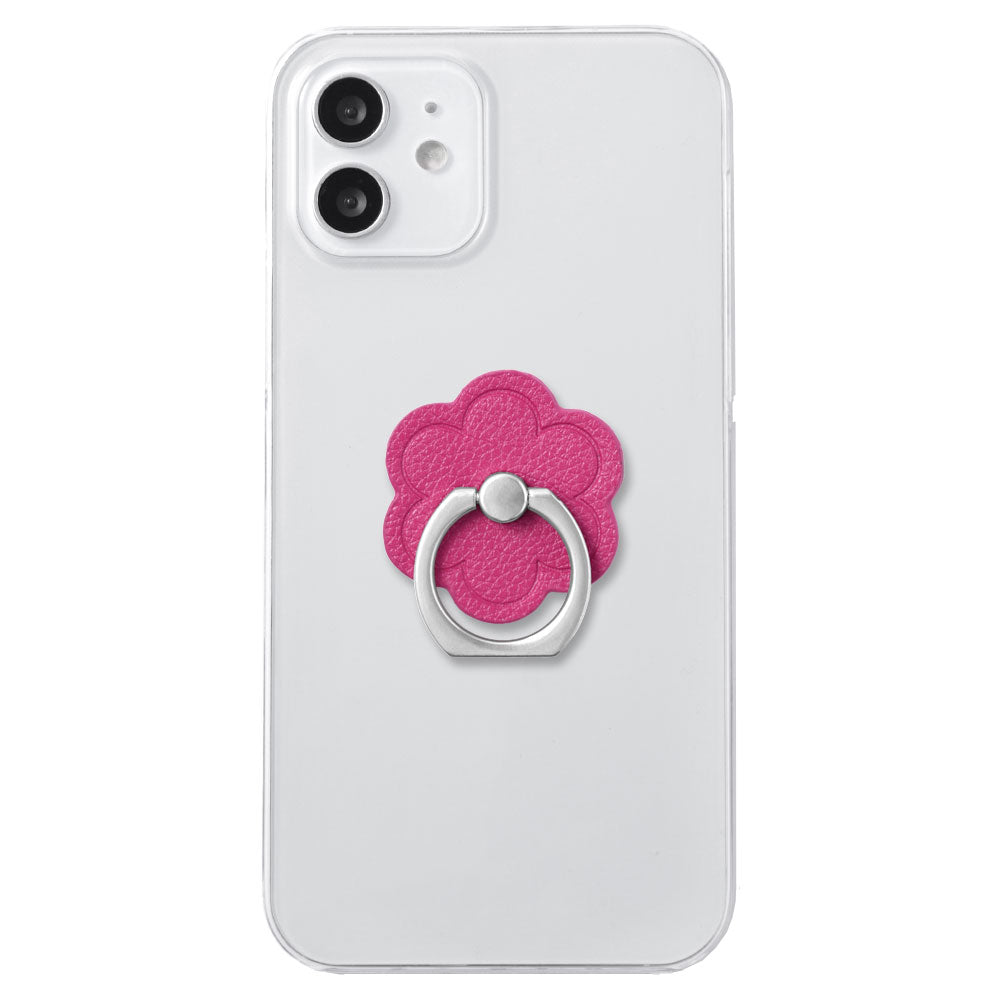 Coque transparente en cuir vegan basique aspect cuir avec anneau pour téléphone motif fleur pour la série Google Pixel