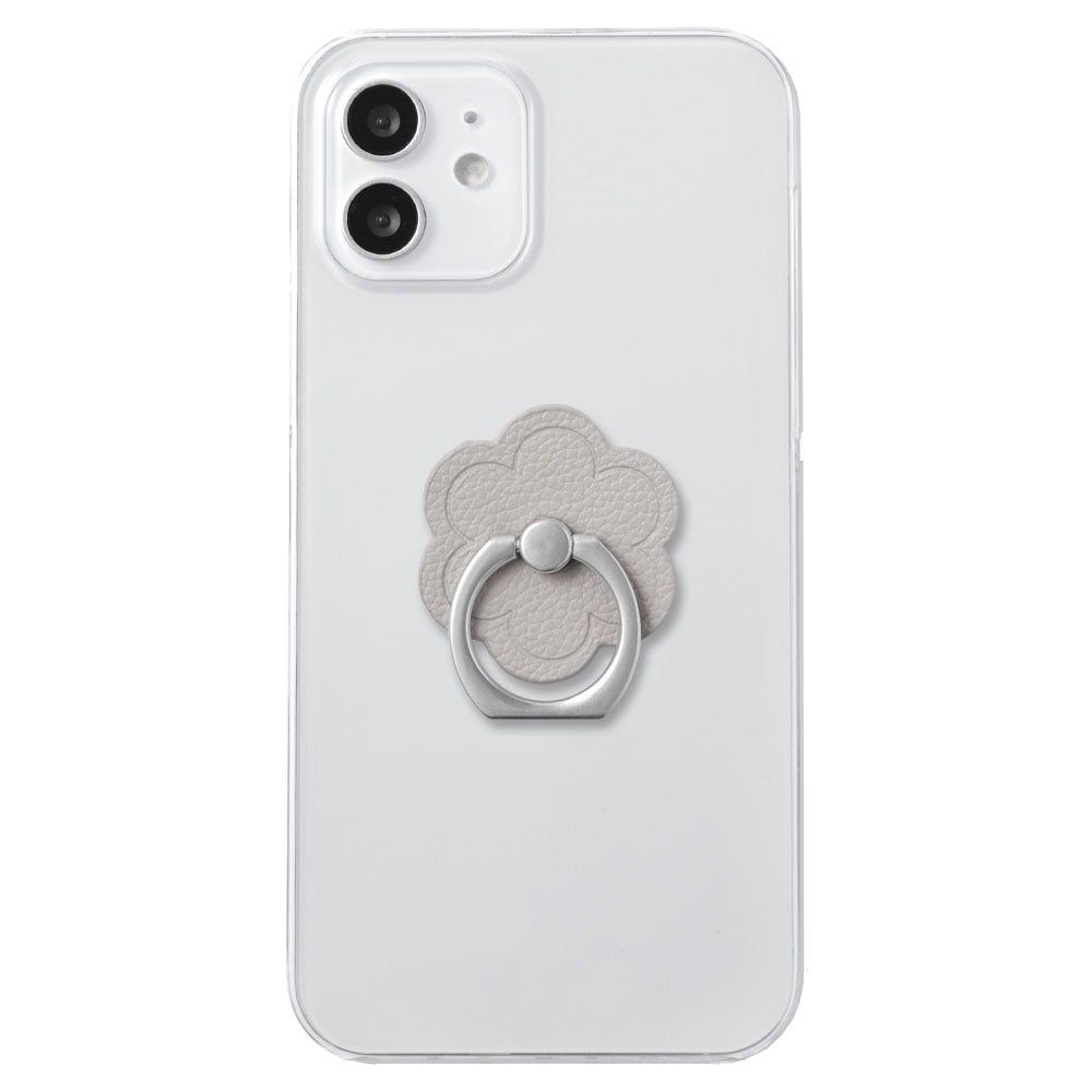 Coque transparente en cuir vegan basique aspect cuir avec anneau pour téléphone motif fleur pour la série Google Pixel