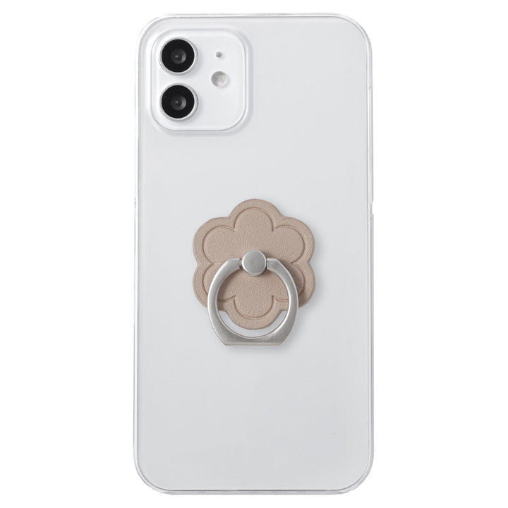 Coque transparente en cuir végan tissu lisse couleur terne fleur avec anneau pour smartphone coque arrière série Google Pixel