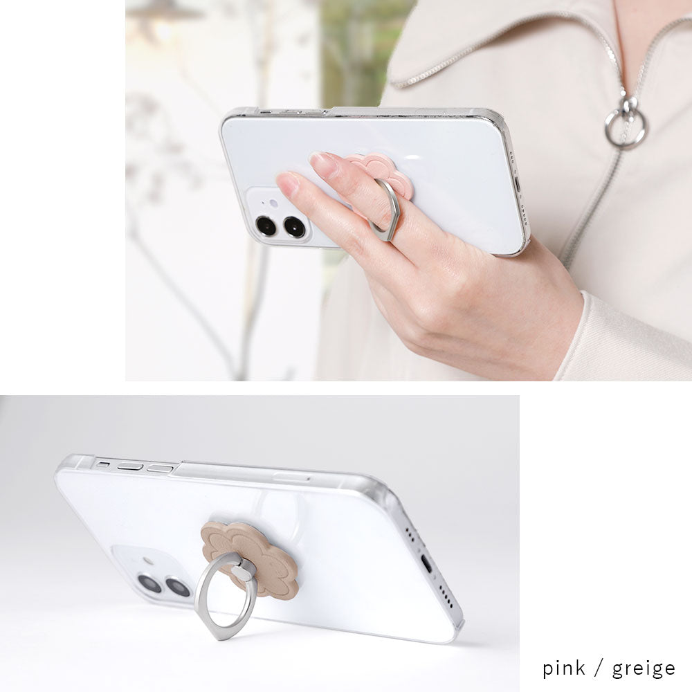 Coque transparente en cuir végan tissu lisse couleur terne fleur avec anneau pour smartphone coque arrière série Google Pixel