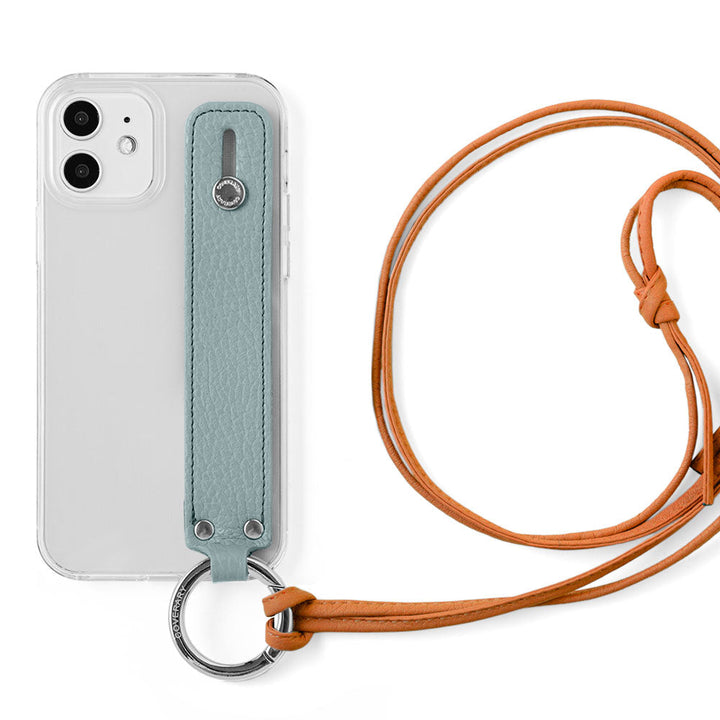 Clear case genuine leather 32 colors Italian shrink leather with hand belt & ring shoulder strap (no metal adjustment) attached back case Xperia series