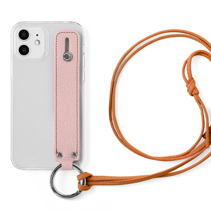Clear case genuine leather 32 colors Italian shrink leather with hand belt & ring shoulder strap (no metal fitting adjustment) attached back case AQUOS series