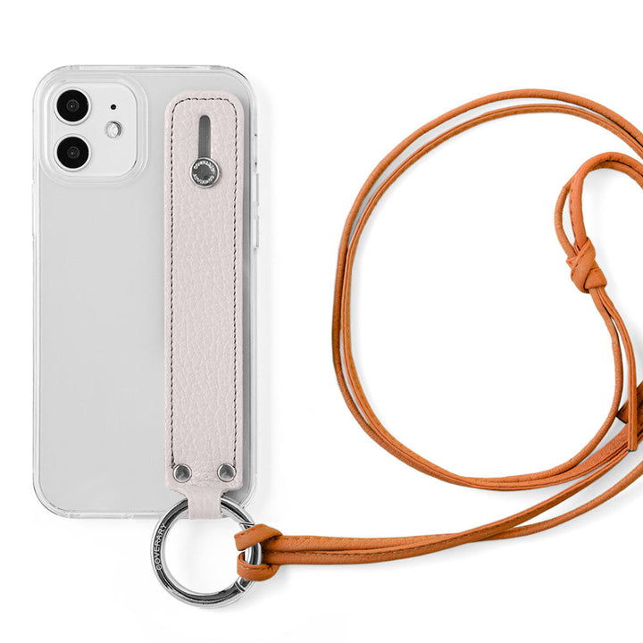 Clear case genuine leather 32 colors Italian shrink leather with hand belt & ring shoulder strap (no metal adjustment) attached back case Xperia series
