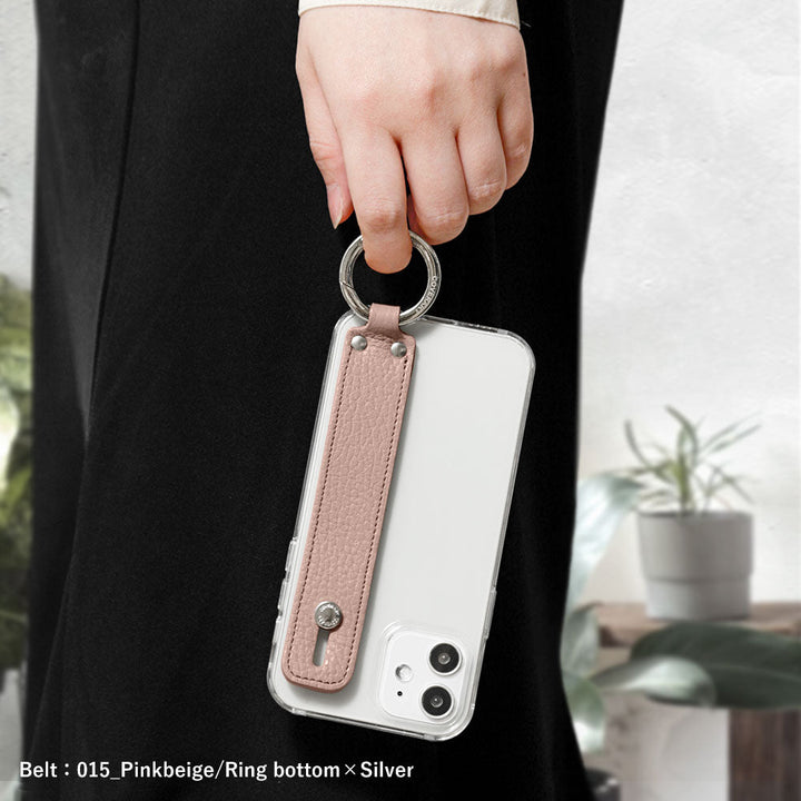 クリアケース 本革 32色 イタリアンシュリンクレザー ハンドベルト付き 背面ケース Xperiaシリーズ