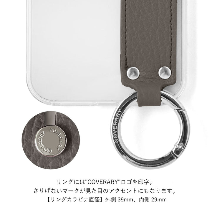 クリアケース 本革 32色 イタリアンシュリンクレザー ハンドベルト付き 背面ケース iPhoneシリーズ