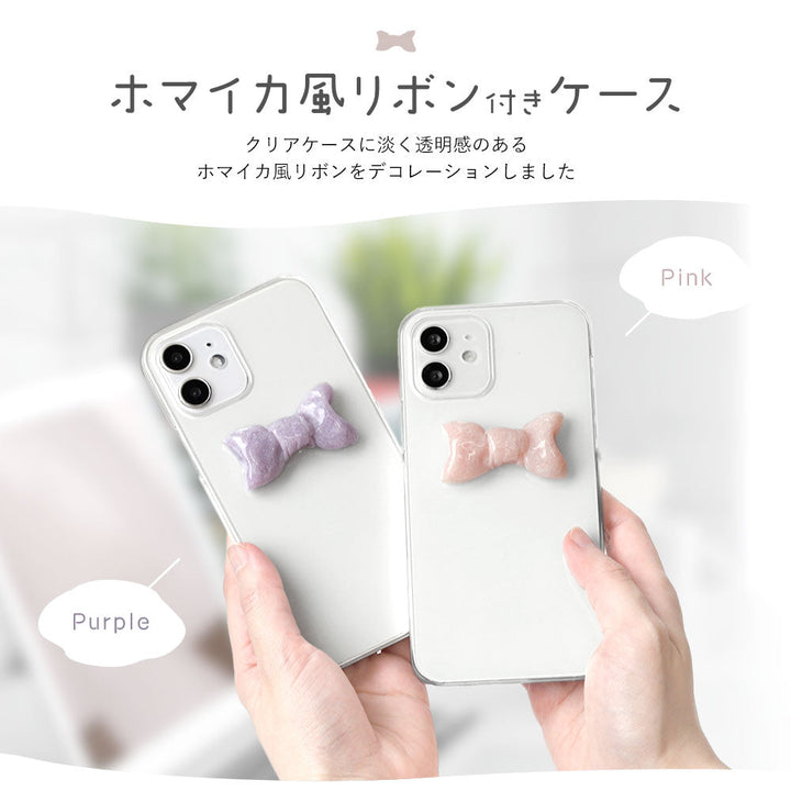 Clear case Homayka-style ribbon decoration back case AQUOS series