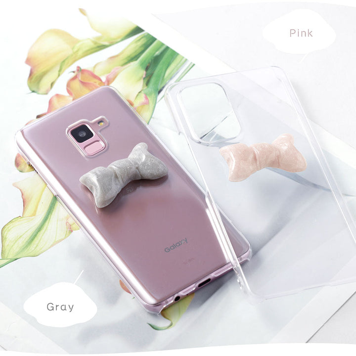 Coque transparente avec décoration ruban style Homaika pour le dos, série Xperia