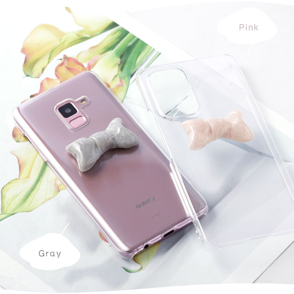 Coque transparente avec décoration ruban style Homaika pour la face arrière Galaxy série