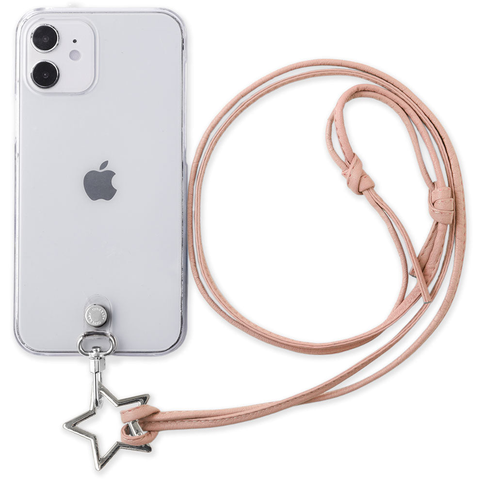 Étui transparent en cuir véritable avec sangle d'épaule à anneau en forme d'étoile (sans réglage de la quincaillerie) pour l'arrière du boîtier Google Pixel série