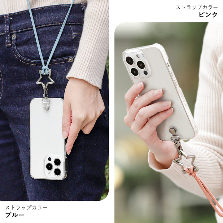 Étui transparent en cuir véritable avec sangle d'épaule à anneau en forme d'étoile (sans réglage de la quincaillerie) pour l'arrière du boîtier Google Pixel série