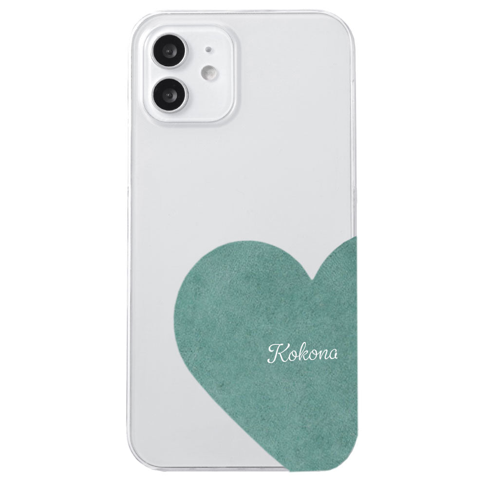 クリアケース ジャパンレザー モストロモチーフカットレザー プリントネーム 背面ケース