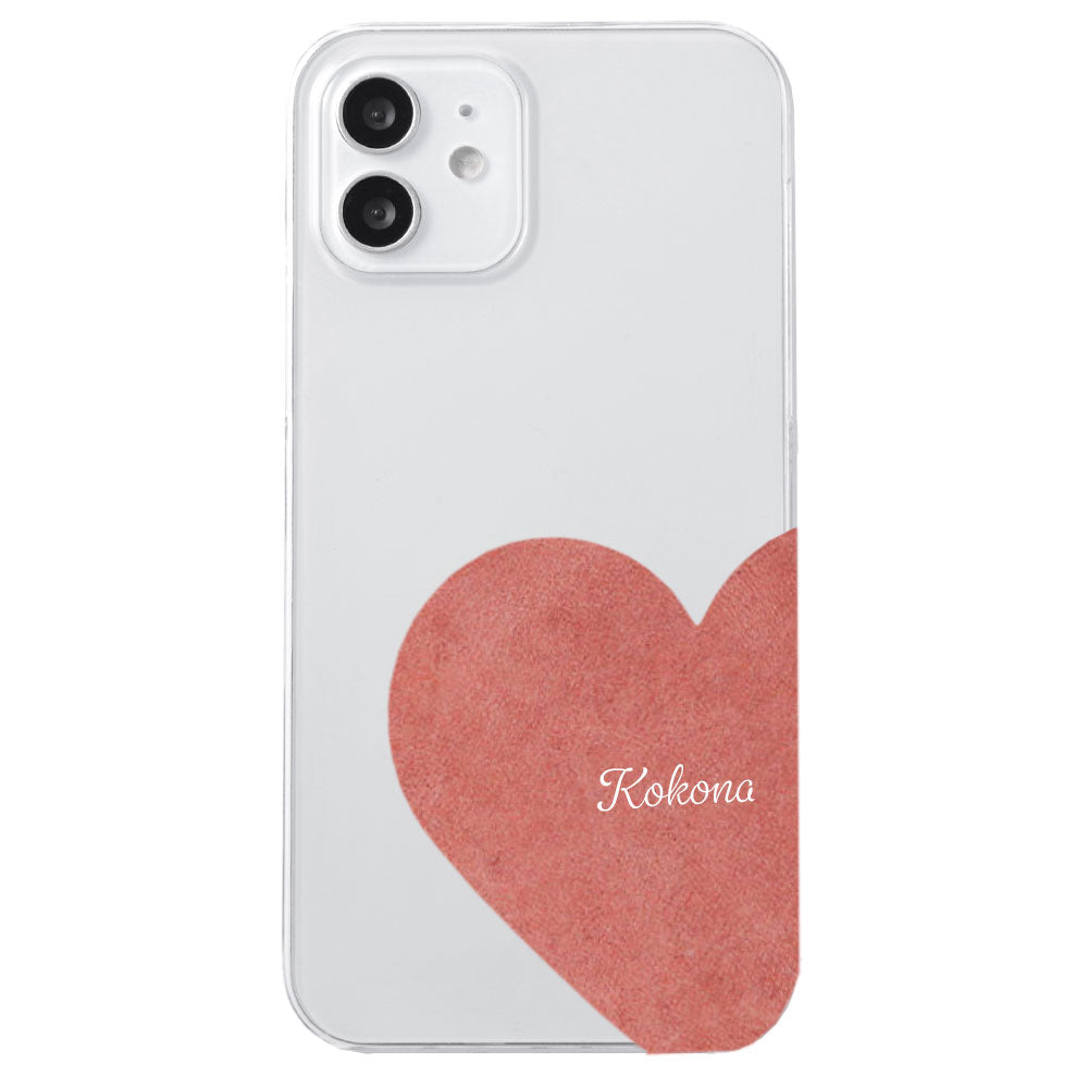 クリアケース ジャパンレザー モストロモチーフカットレザー プリントネーム 背面ケース