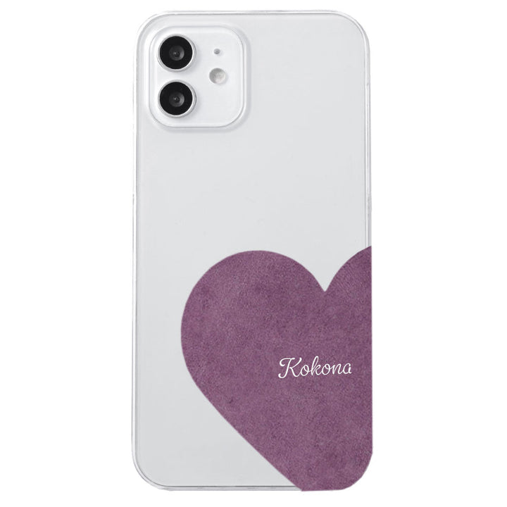 クリアケース ジャパンレザー モストロモチーフカットレザー プリントネーム 背面ケース