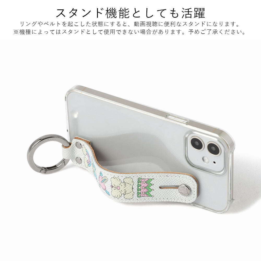 ニシイズミユカ × COVERARY クリアケース レトロPOP柄 ハンドベルト付き コラボ背面ケース