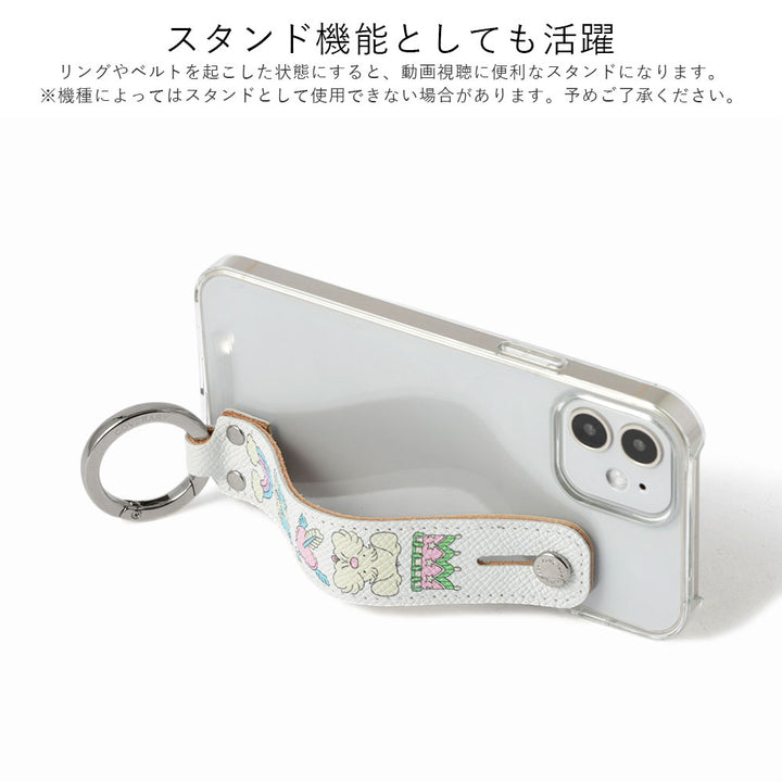 ニシイズミユカ × COVERARY クリアケース レトロPOP柄 ハンドベルト付き コラボ背面ケース