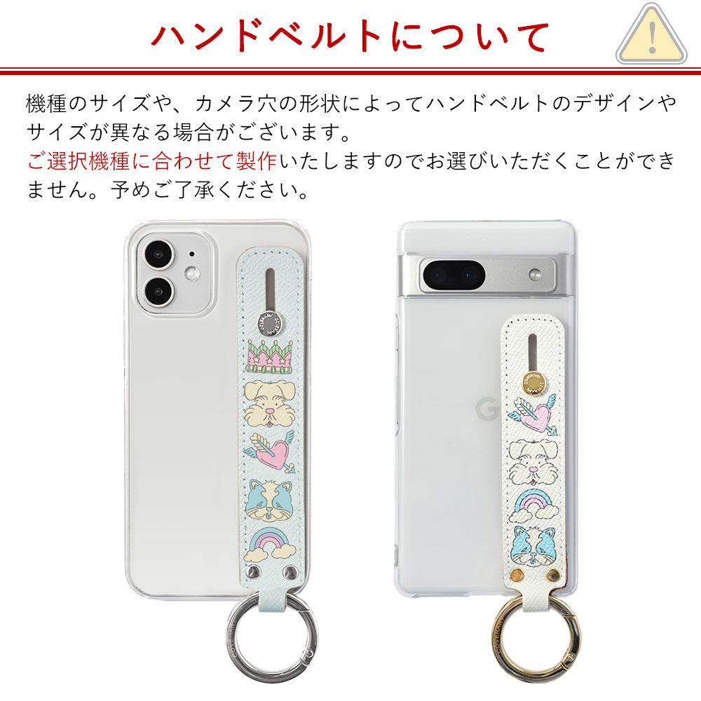 ニシイズミユカ × COVERARY クリアケース レトロPOP柄 ハンドベルト付き コラボ背面ケース