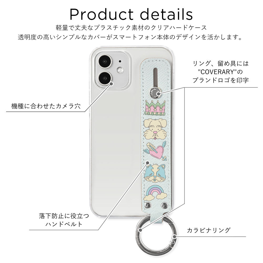 ニシイズミユカ × COVERARY クリアケース レトロPOP柄 ハンドベルト付き コラボ背面ケース