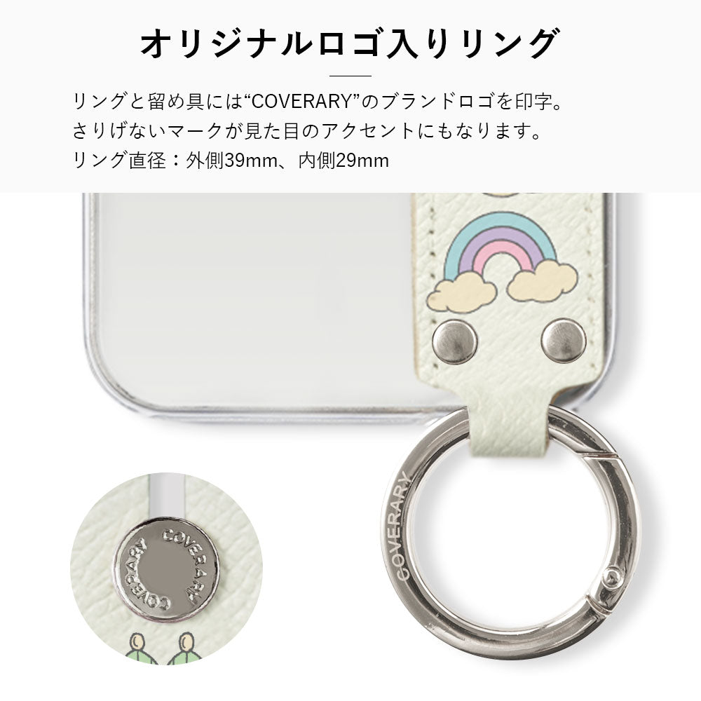 ニシイズミユカ × COVERARY クリアケース レトロPOP柄 ハンドベルト付き コラボ背面ケース