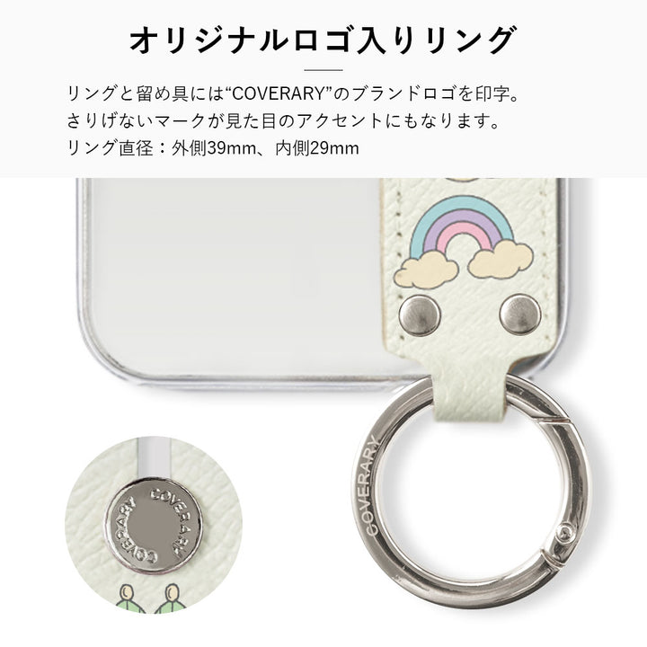 ニシイズミユカ × COVERARY クリアケース レトロPOP柄 ハンドベルト付き コラボ背面ケース
