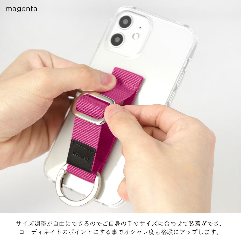 クリアケース ナイロン バックルベルト付き 背面ケース（貼り付けタイプ）iPhoneシリーズ